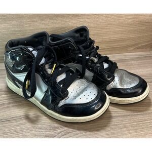 Kids Air Jordan 1 High OG FZ3938 001 Black Silver Youth Size 4.5Y